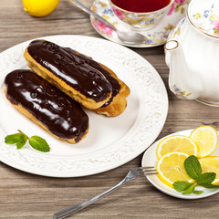 Chocolate eclairs