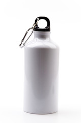 Stainless bottle water isolated white background