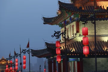 Fotobehang nachtscène bij xian stadsmuur, china  © lzf