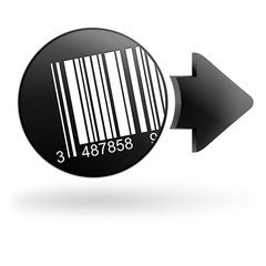 code-barre sur bouton noir