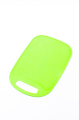 Plastic cutting board isolated white background