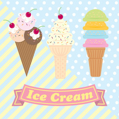 Vintage Vintage Ice Cream Set with Banner
