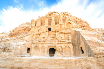 Obelisk tombs in the ancient Jordanian city of Petra, Jordan