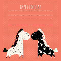 greeting card with cute pony - 62714129
