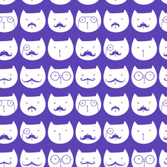 seamless pattern with cute cats