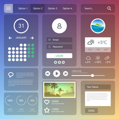 Flat web design elements.