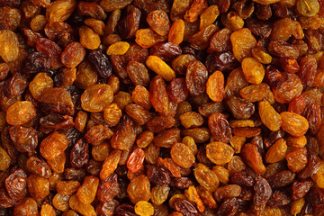 Diet healthy food. Raisin dried grape as background texture