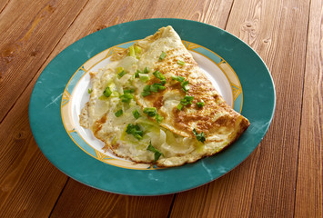 Omelette with fresh leek