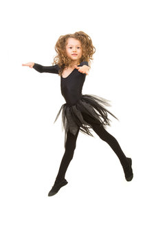 Dancing little girl in the air