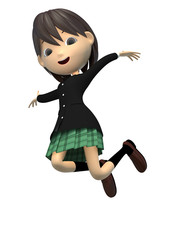 ジャンプする女子生徒