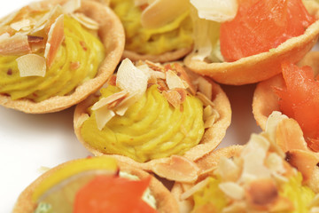 tartlets with  salmon