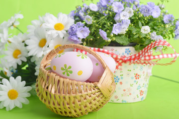 basket of easter eggs
