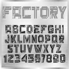 Vector alphabet letters in industrial style