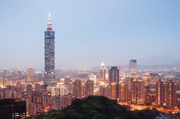 Naklejka premium Panoramę Tajpej - Tajwan