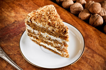 A piece of delicious nut cake
