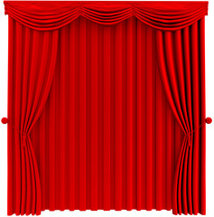 Red closed curtain