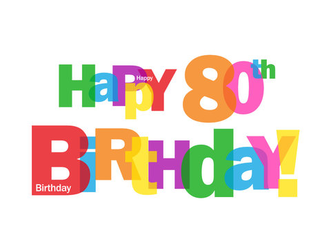 "HAPPY 80TH BIRTHDAY" CARD (eighty party celebration congrats)