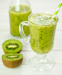 Healthy green kiwi smoothie