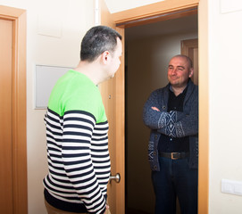 man coming to visit his friend