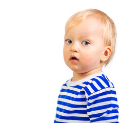 small  child isolated on a white background