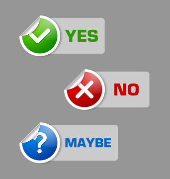Yes, No, Maybe Stickers