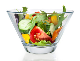 Fresh vegetable salad in bowl. With clipping path