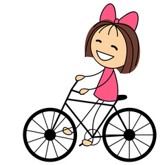 Cute little girl on bicycle