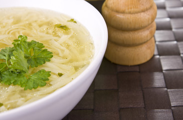 chicken soup with parsley