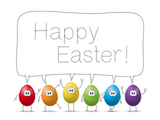 Funny colourful comic eggs with bubble 