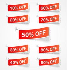 Discount labels. Vector illustration