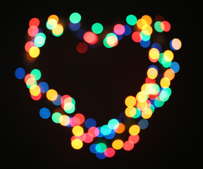 Bright heart bokeh background