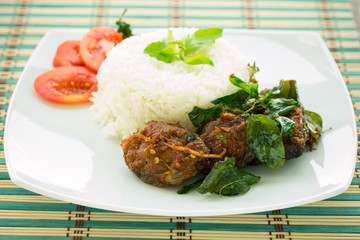 Poisson et riz, Thailande