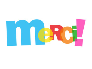 Mosaïque de Lettres "MERCI" (carte message remerciements joie) © Web Buttons Inc