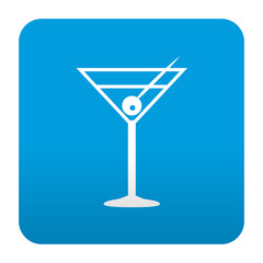 Etiqueta tipo app azul simbolo coctel