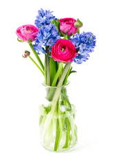 spring bouquet in glass vase