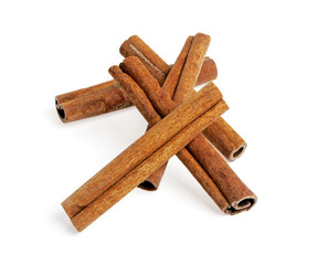 Cinnamon sticks isolated on white background