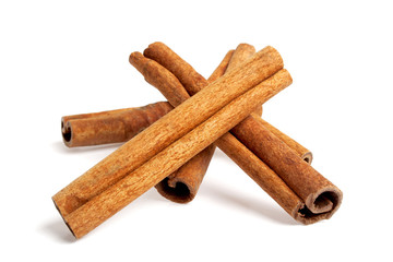 Cinnamon sticks isolated on white background