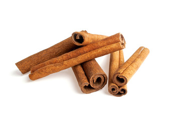 Cinnamon sticks isolated on a white background