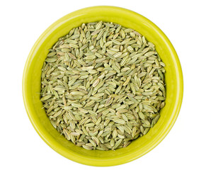 fennel seeds isolated on white background