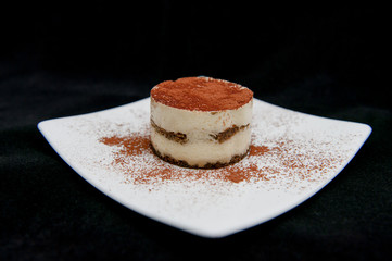 cake on a white plate