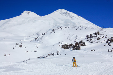 Fototapeta na wymiar Elbrus - a sleeping volcano