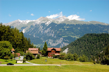 Natural alpine landscape of mountains
