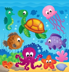 Naklejka na ściany i meble Image with undersea theme 7