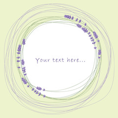 Lavender circle and place for your text