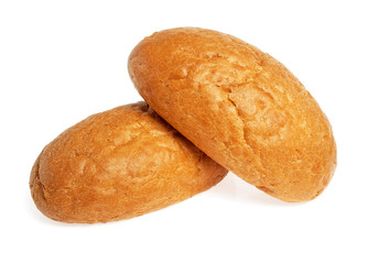 Wheat buns isolated on white background