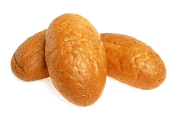 Wheat buns isolated on white background