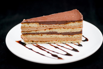 Chocolate pie with caramel