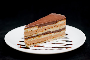 Chocolate pie with caramel