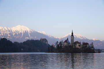 Santa Maria Church in Lake Bled