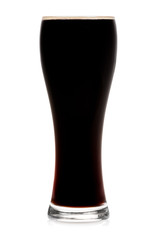 Glass of dark beer isolated